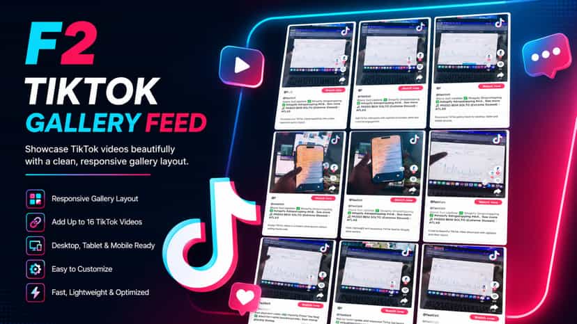 TikTok Grid Feed app layout with responsive Shopify video blocks