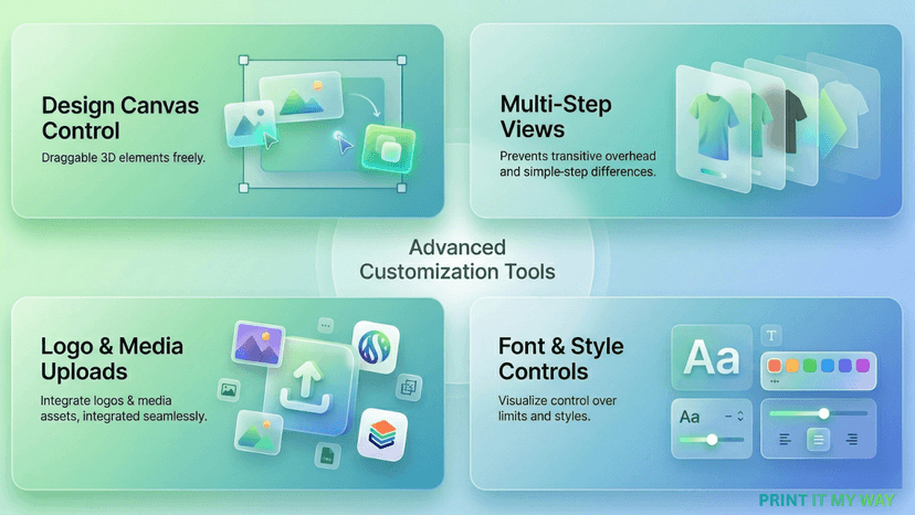 Real-time storefront preview showing custom product options
