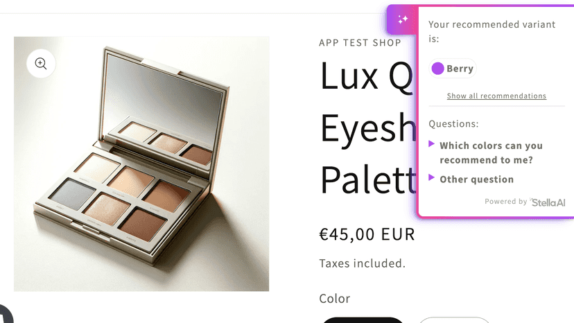 StellaAI color recommendations
