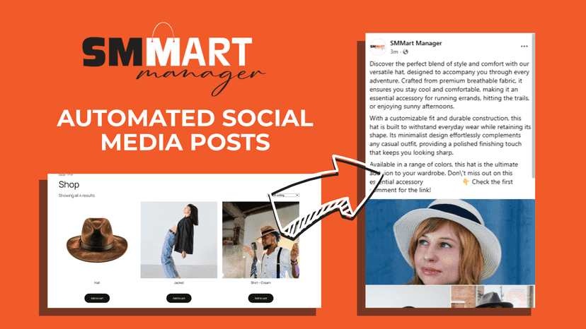 Automated Social Media posts designed by a marketer