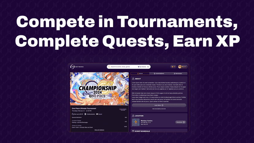 Compete in Tournaments, Complete Quests, Earn XP