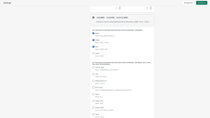 Multiple VIN resolution fields can be used