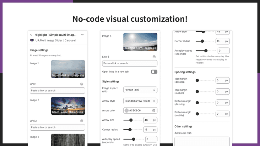 No-code visual customization!