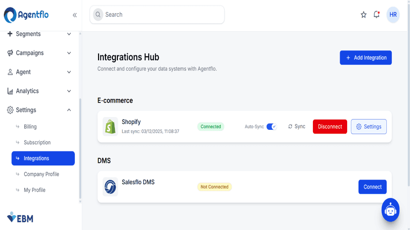 Store connected confirmation showing successful integration.