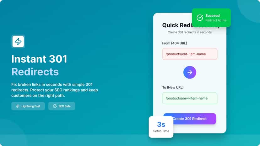 301 Redirects shopify