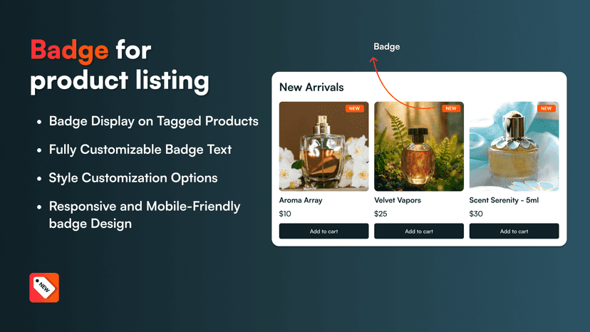 Badge for product listing