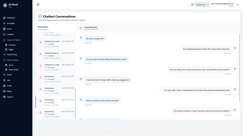 chatbot history
