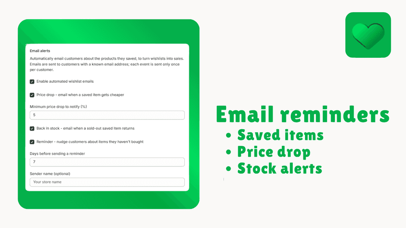 Send reminder emails wishlist