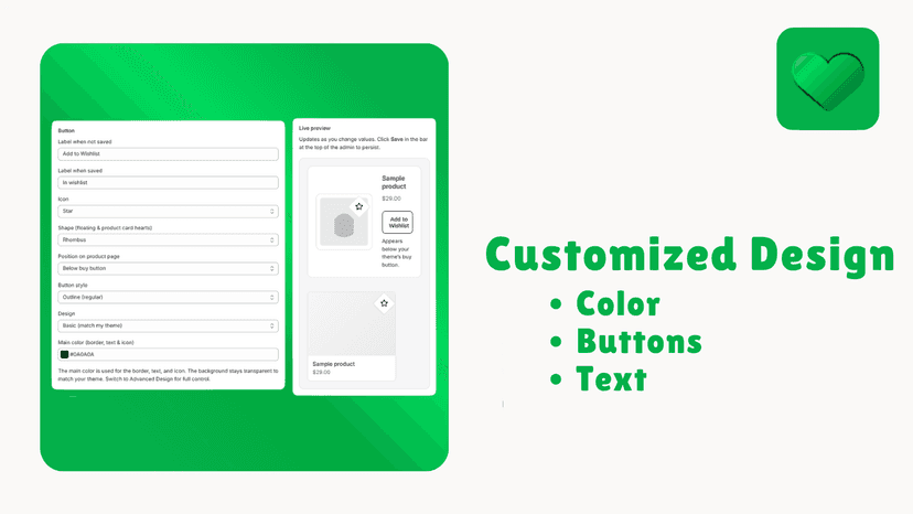 Customized Design Wishlist