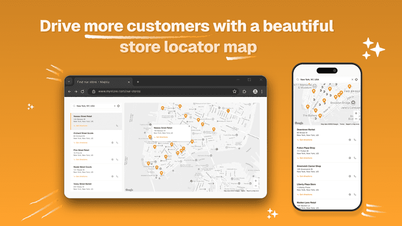 Drive more customers with a beautiful store locator map