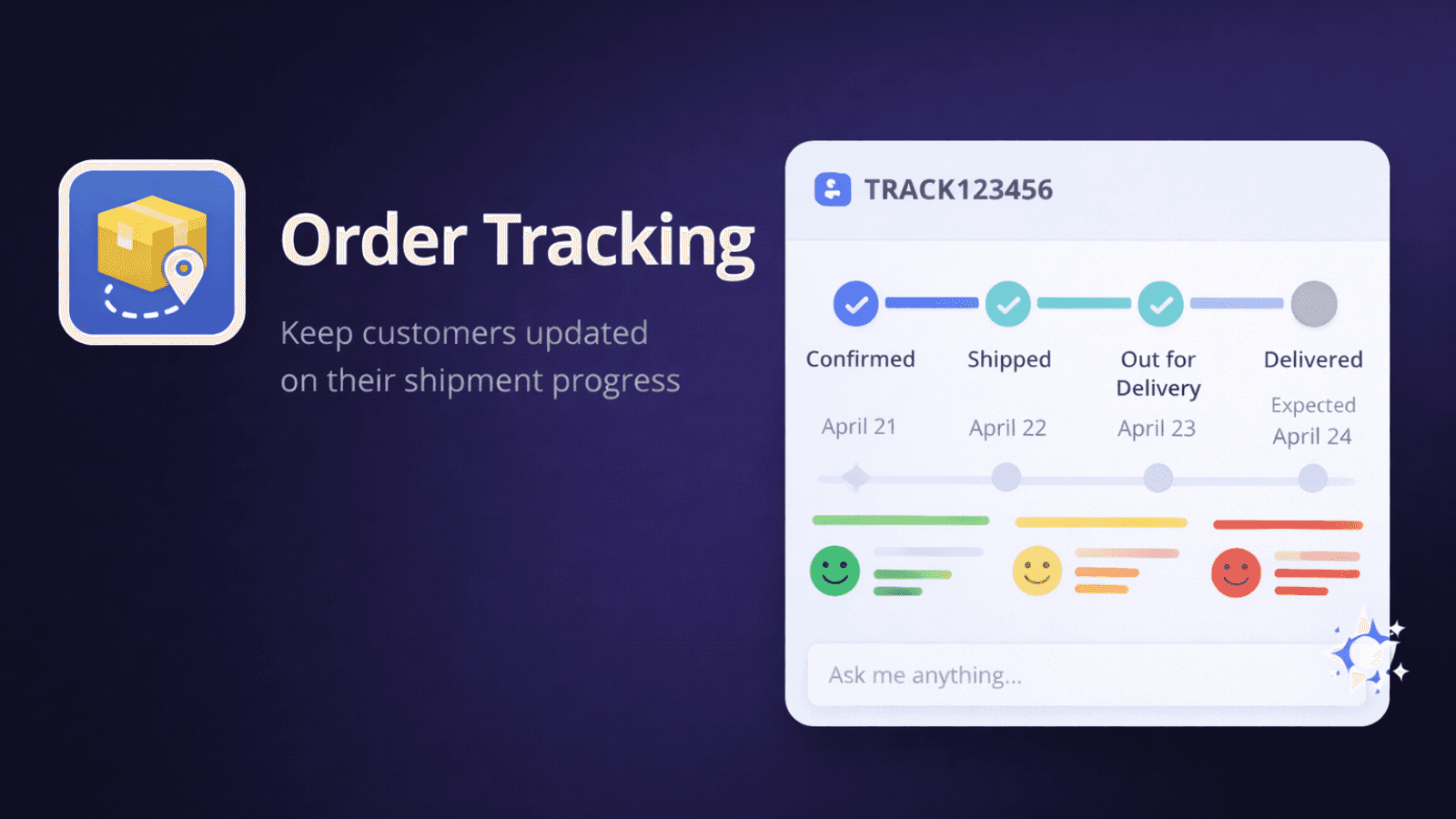 Order tracking timeline showing shipment progress