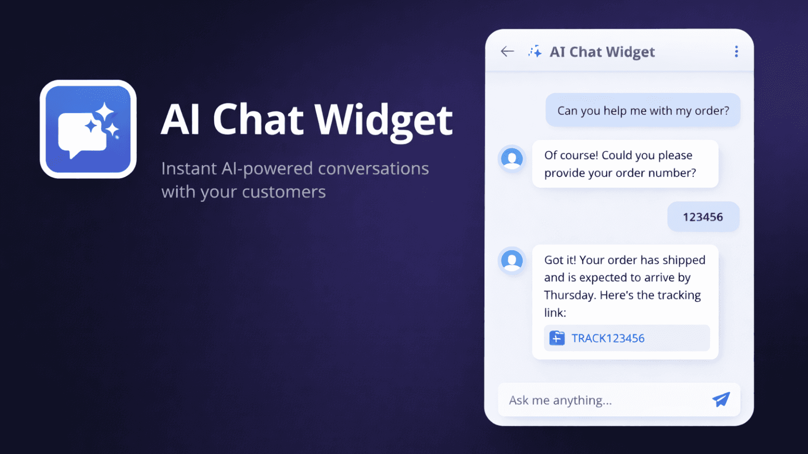AI chat widget answering customer questions instantly
