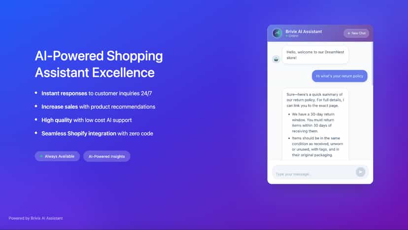 AI-Powered Shopping Assistant Excellence
