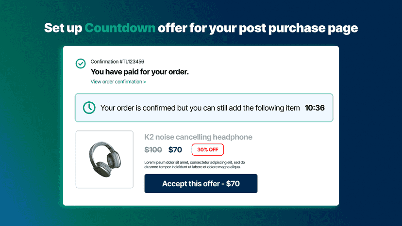 countdown for urgency of customer