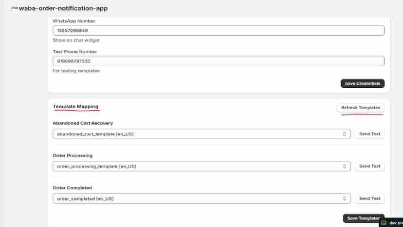 waba template mapping