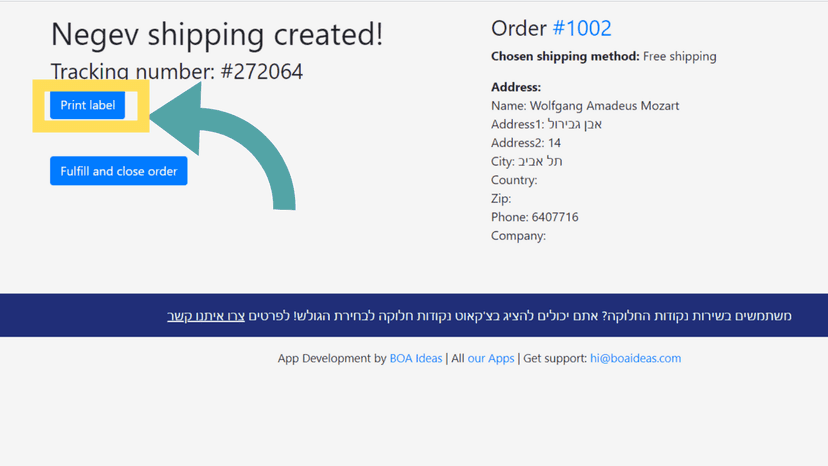 Print shipping labels straight from Shopify with one click