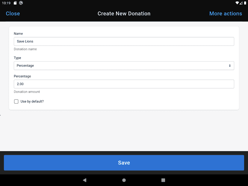Create a new donation