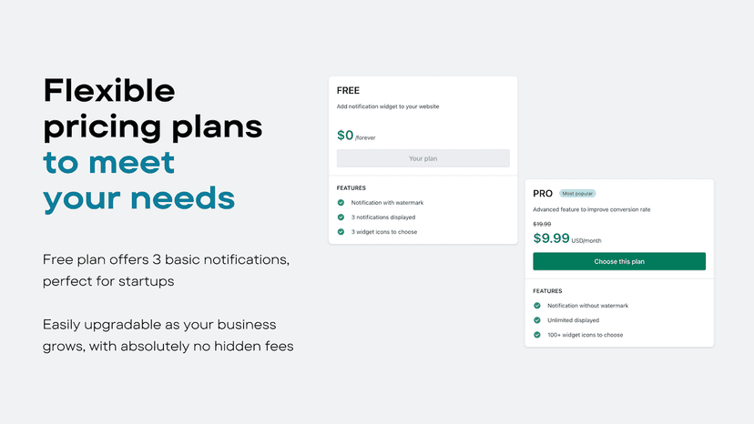 Flexible pricing plans to meet your needs