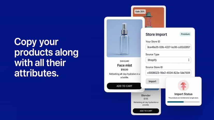 Copy your products along with all their attributes.