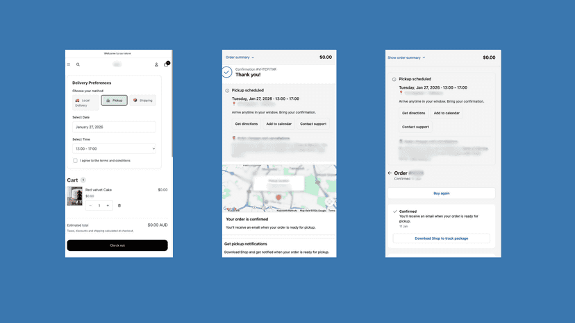 Customer interface during Online order