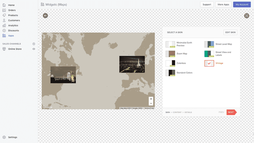 Dashboard with the Editor.