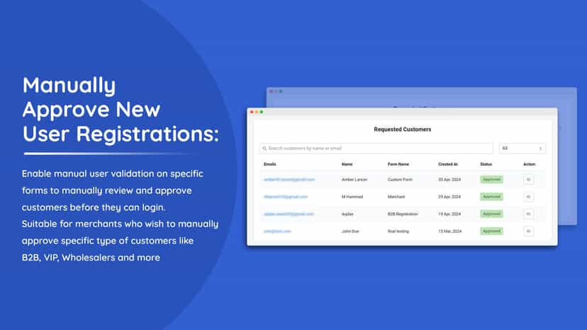Manually Approve New Customer Registration