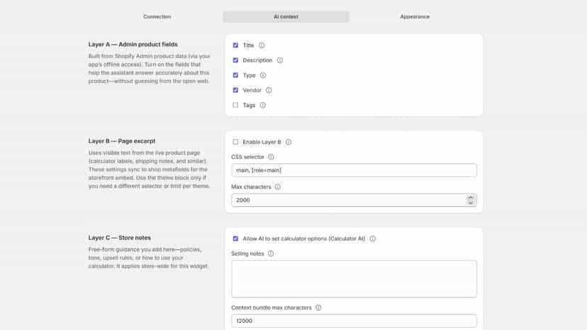 Set ai context from multiple sources for accurate responses