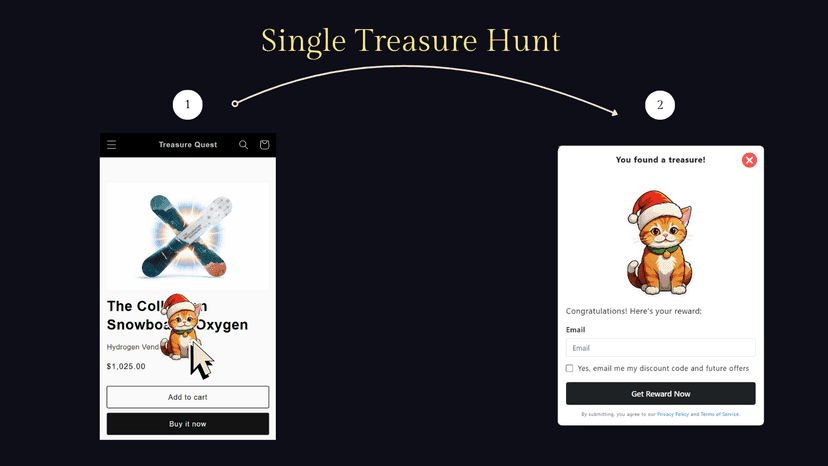 Treasure Quest gamified Shopify opt-in rewards popup