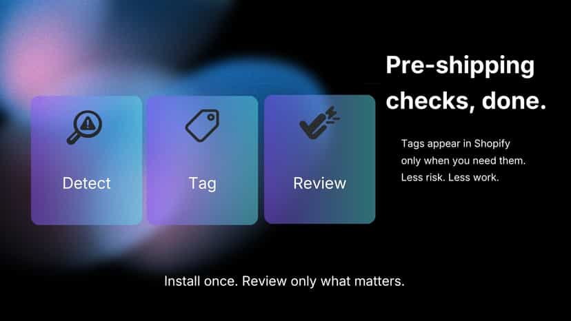 Detect, tag, and review risky orders before fulfillment