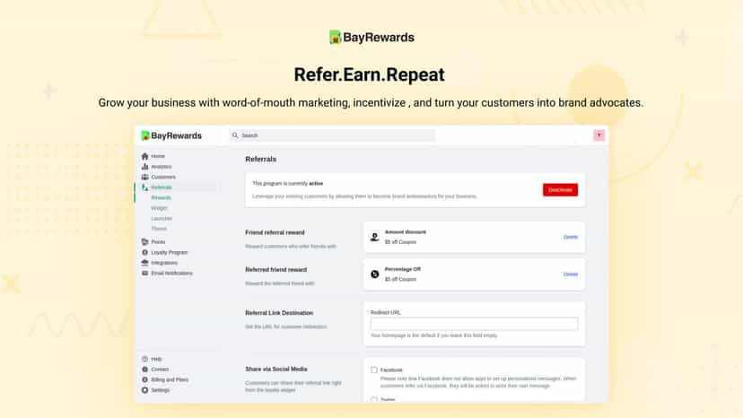 Reward for referring friends and also the referred friends