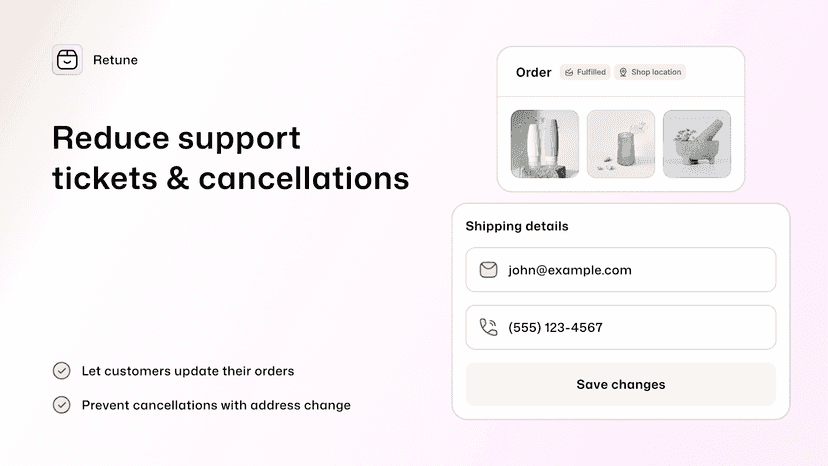 Screenshot showing order editing on order status/ thank you page