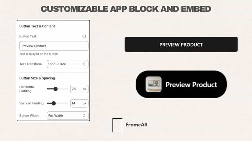 customizable app block and app embed