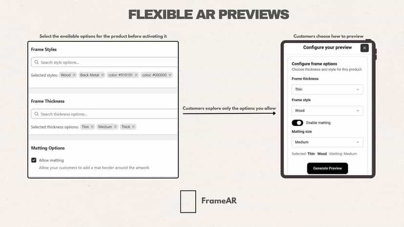 Let customers preview products with controlled customization