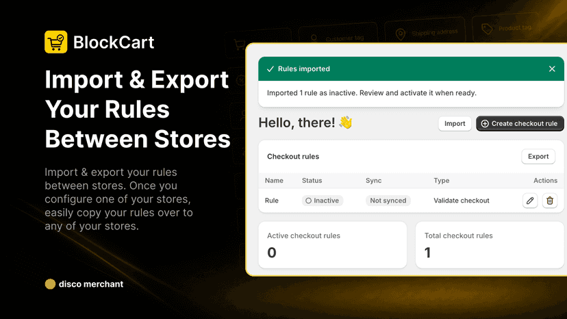 import & export your rules between stores