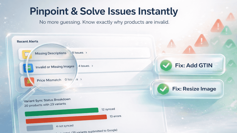 Fix product feed issues like GTIN and images fast