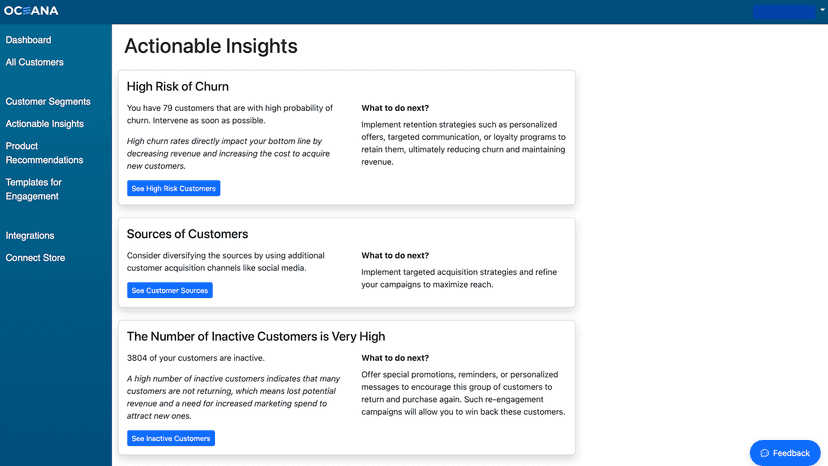 Actionable insights