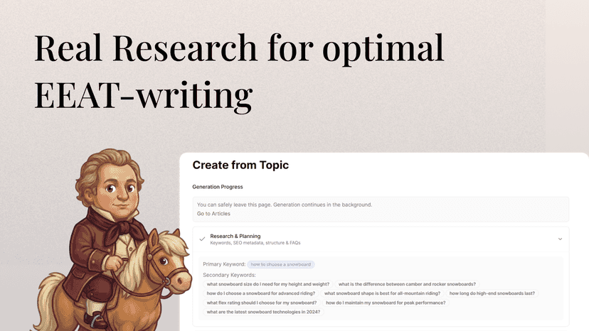 Shopiwrite Real Research for optimal EEAT-writing
