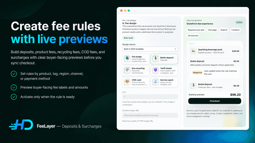 FeeLayer overview dashboard and setup checklist