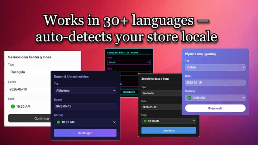 Picker widget in Spanish, French, German, Portuguese, and Polish