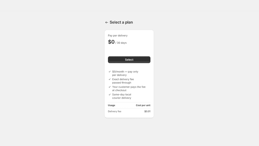 select a plan