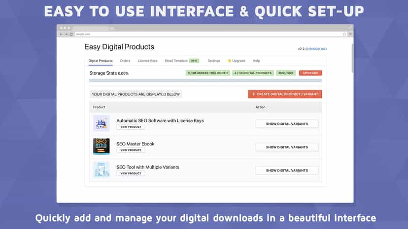 Easy to use interface to attach any file to any Shopify product