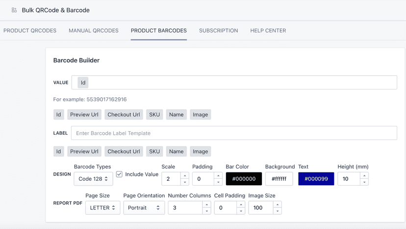 Bulk Barcode Generator