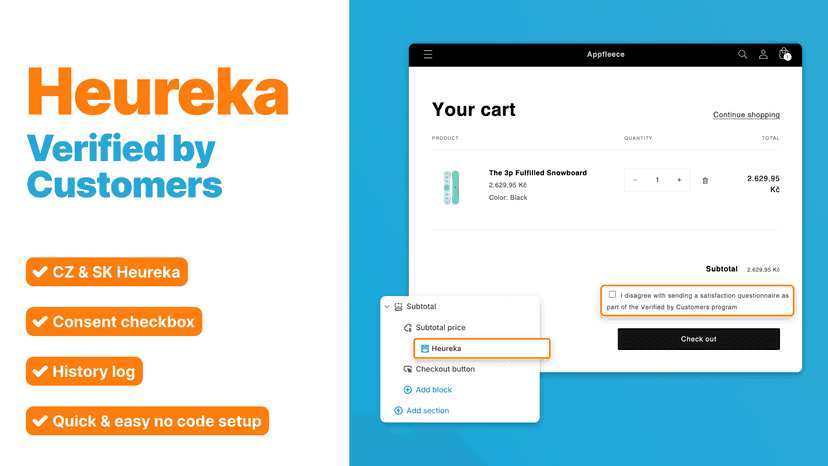 Heureka - Verified by customers program for all Shopify stores