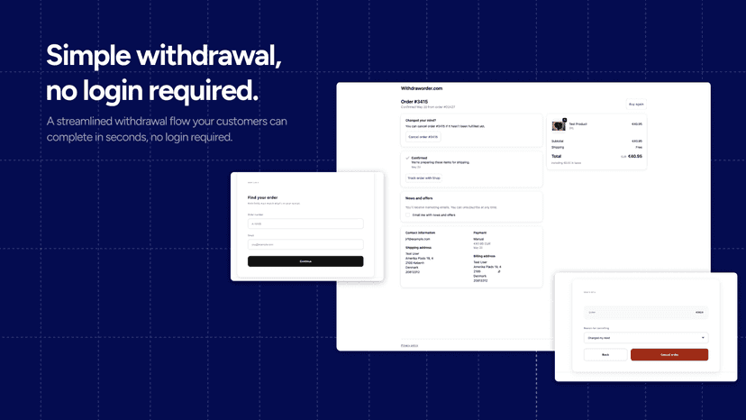 Simple order cancel - one dashboard