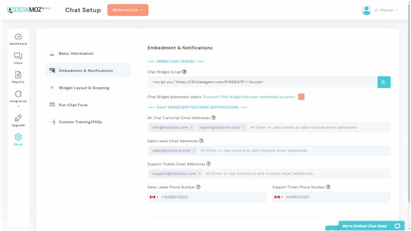 DeskMoz Setup