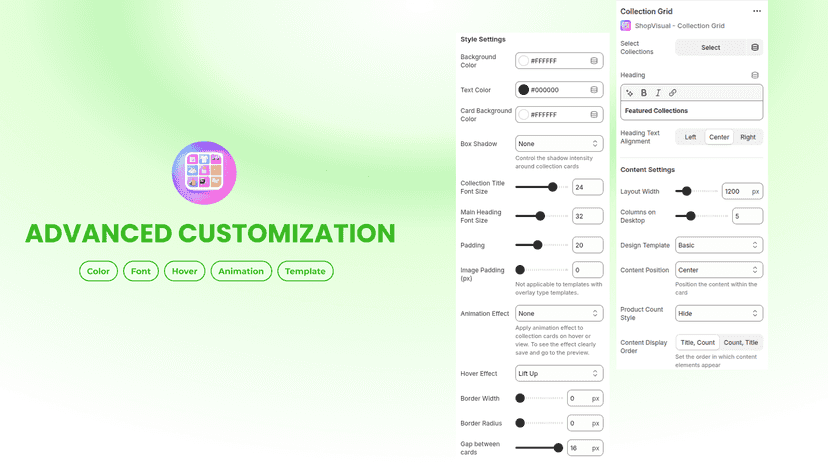 ShopVisual - Collection Grid: Advanced Customization