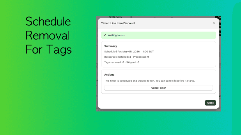 View details of a scheduled tag removal.