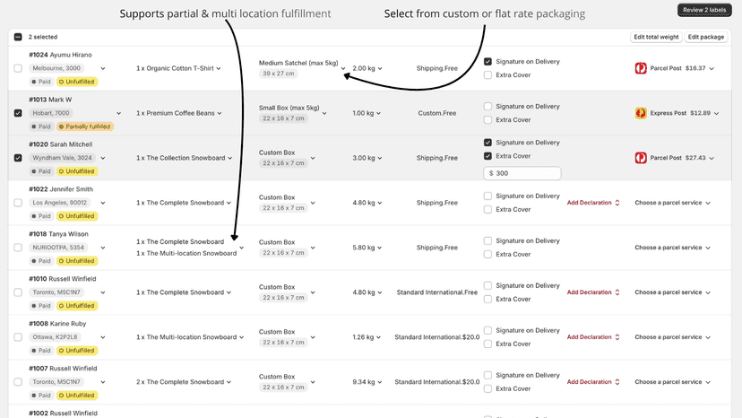 Bulk Label Purchase and Fulfillment