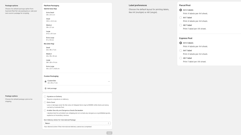 Default Settings and Label Printing Preferences