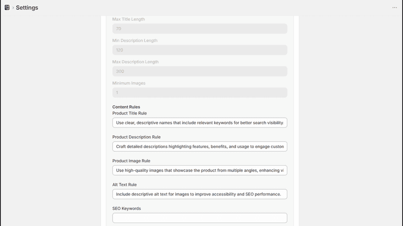Business ruleset with other metafields